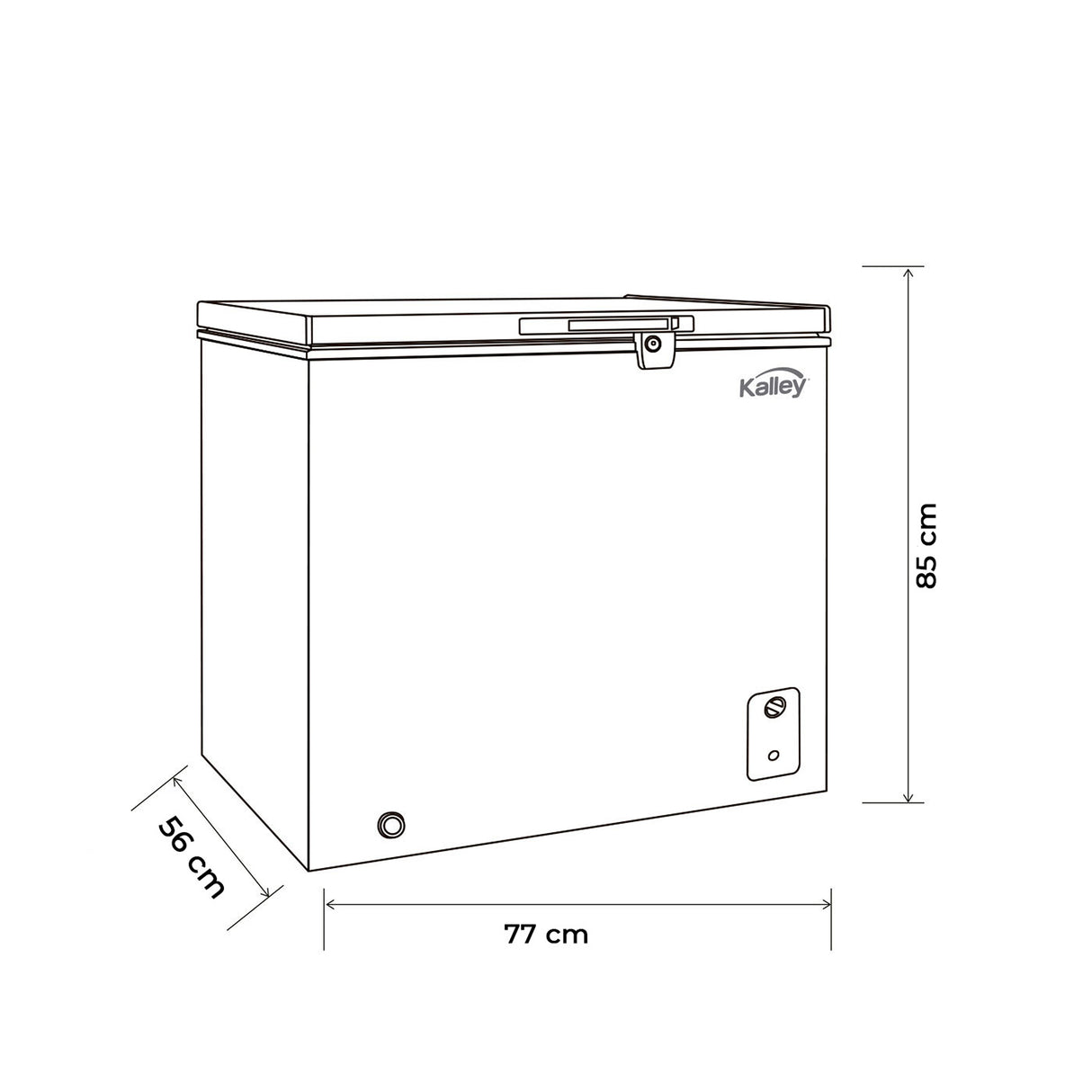 Congelador Kalley Inverter Dual Blanco 56x85cm de 198 Litros con Iluminación Interna
