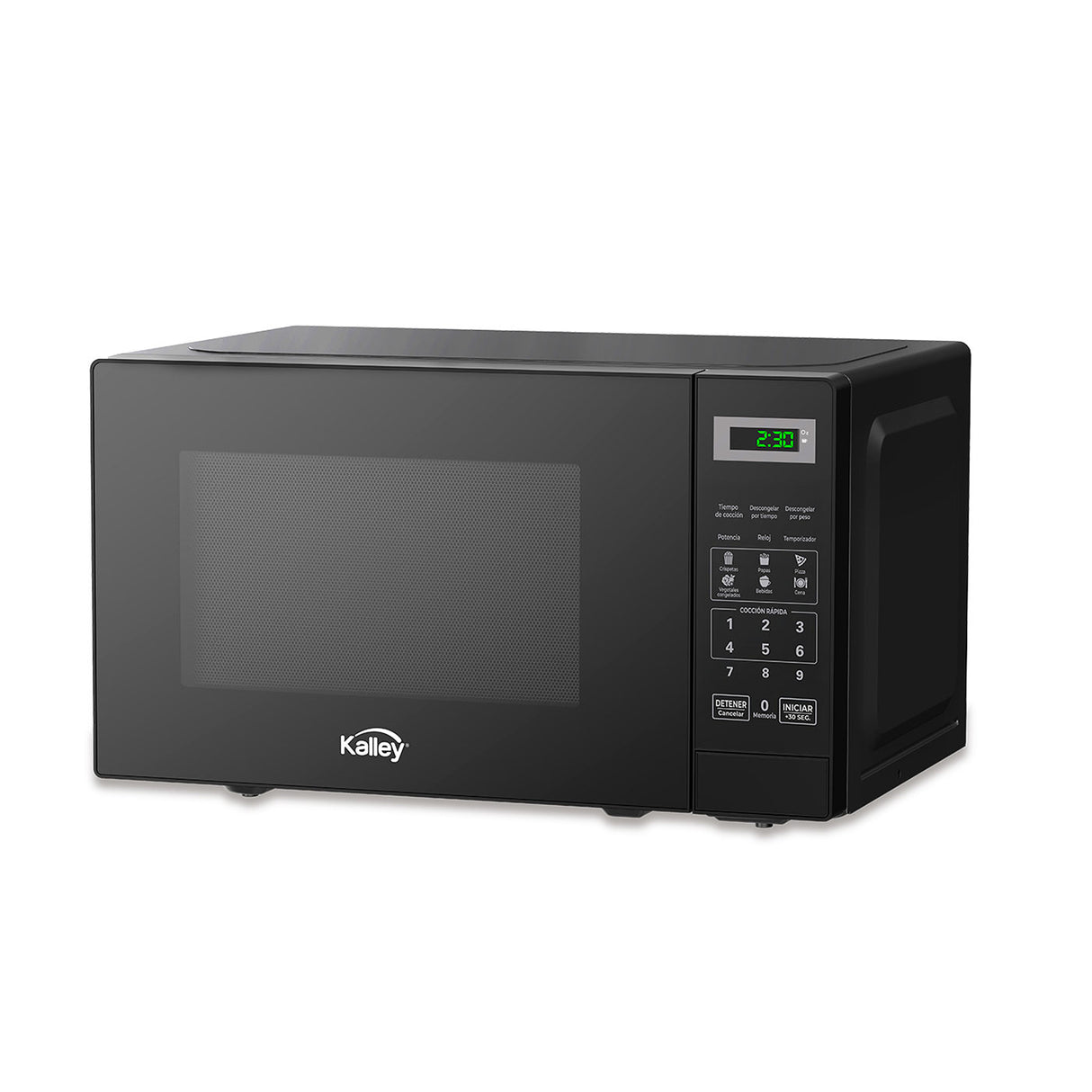 Horno Microondas Kalley Negro 32.9x25.9cm de 20 Litros con Ocho Funciones Preconfiguradas