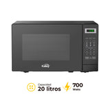 Horno Microondas Kalley Negro 32.9x25.9cm de 20 Litros con Ocho Funciones Preconfiguradas