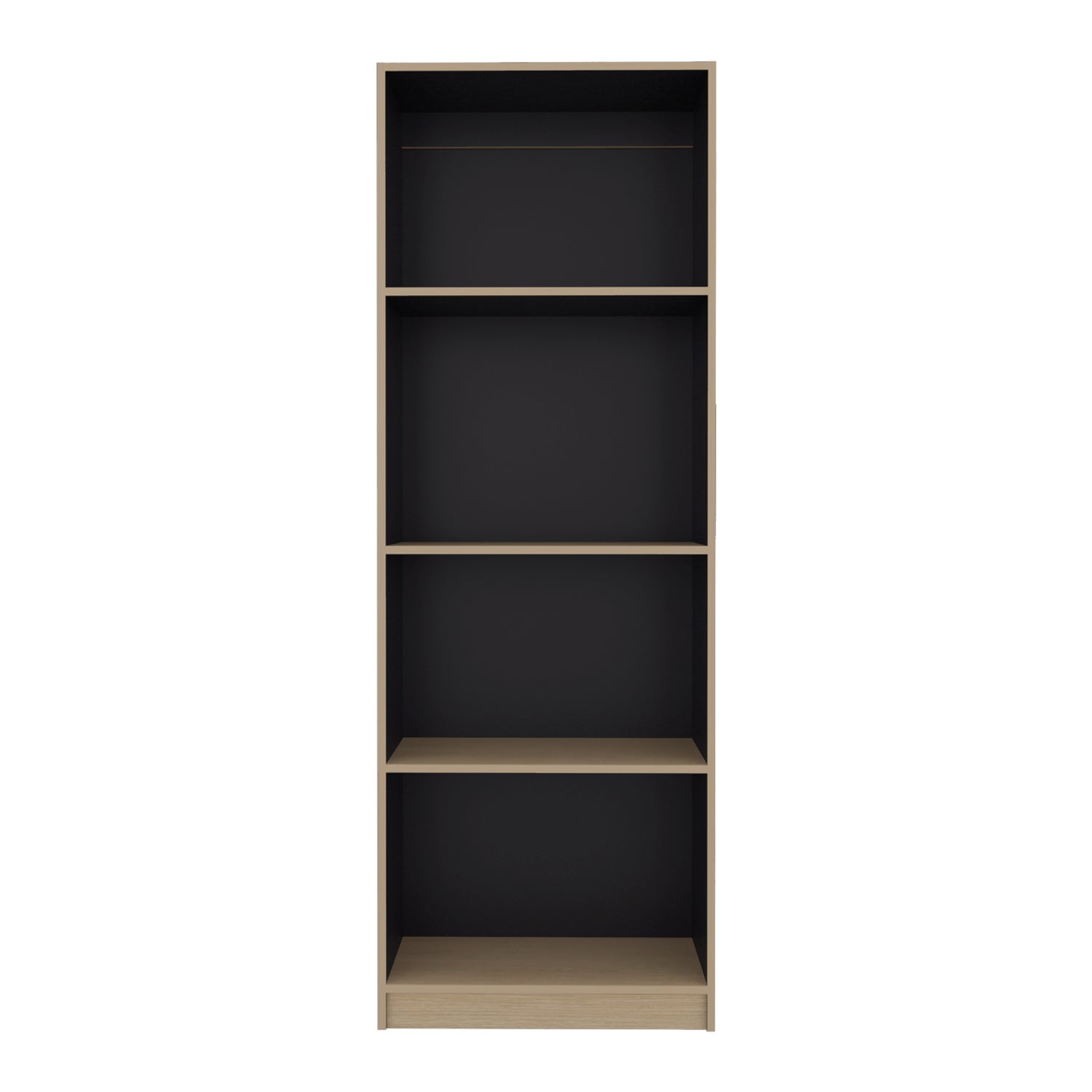 Estantería Home E-M1 Cartagena y Wengue 62.8x180.6cm Rectangular con Cuatro Compartimientos y Tres Entrepaños