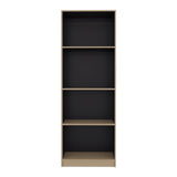 Estantería Home E-M1 Cartagena y Wengue 62.8x180.6cm Rectangular con Cuatro Compartimientos y Tres Entrepaños