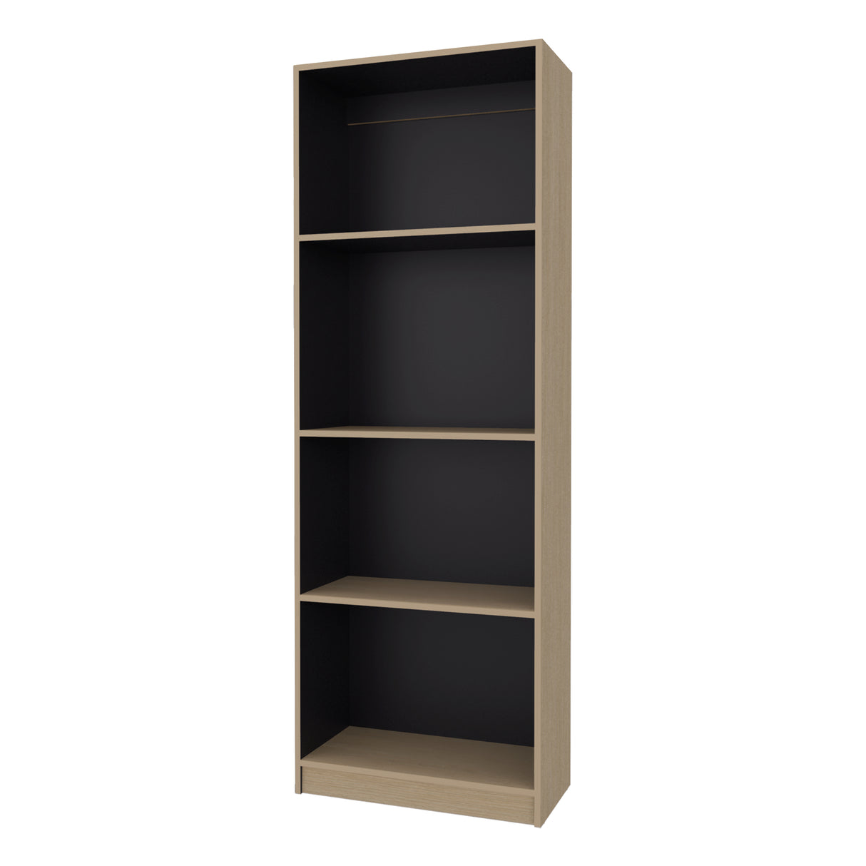 Estantería Home E-M1 Cartagena y Wengue 62.8x180.6cm Rectangular con Cuatro Compartimientos y Tres Entrepaños