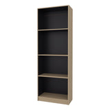 Estantería Home E-M1 Cartagena y Wengue 62.8x180.6cm Rectangular con Cuatro Compartimientos y Tres Entrepaños