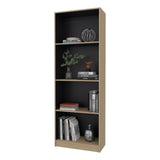 Estantería Home E-M1 Cartagena y Wengue 62.8x180.6cm Rectangular con Cuatro Compartimientos y Tres Entrepaños
