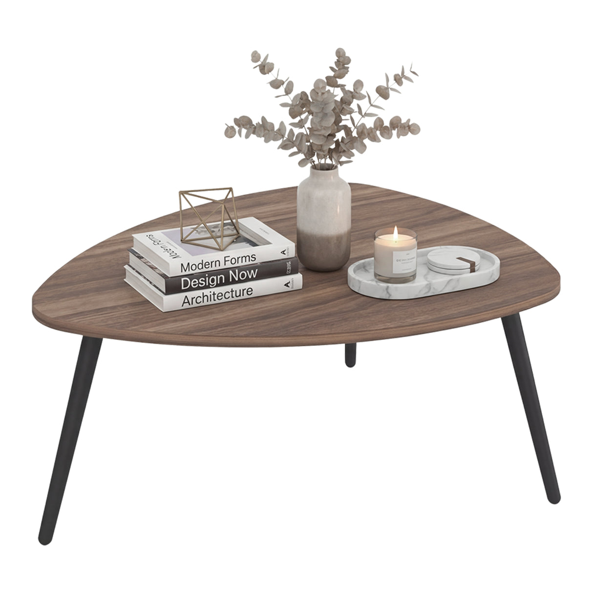 Mesa de Centro Narvik Avellana 74.1x31.5cm Ovalado Baja con Patas