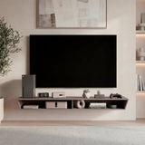 Rack de TV Russel Positano 160x18.1cm Flotante para TV Hasta 65" Pulgadas con Dos Compartimientos y con Ranura para Cables
