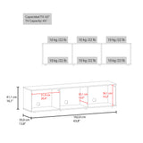 Rack de TV Dorne Positano 162x41.1cm para TV Hasta 65" Pulgadas con Dos Compartimientos y con Ranura para Cables