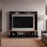 Centro de Entretenimiento Abedul Wengue y Fresno Europeo 168.1x158.5cm para TV Hasta 65" Pulgadas con Tres Compartimientos