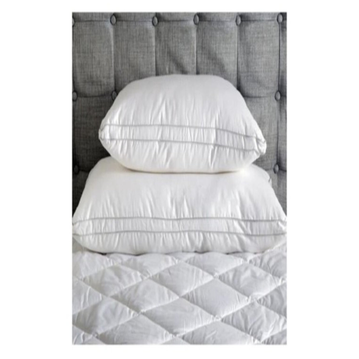 Almohada Boutique Blanco 50x90cm con Relleno de Fibras Sinteticas de Firmeza Suave y para Cualquier Postura