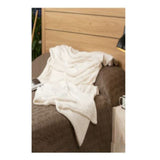 Cobija Flannel Fleece Beige 160x230cm Fondo Entero Suave y Ligera