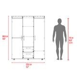 Closet Baru Lite Milan 135x180cm con Tres Puertas y con Dos Cajones