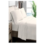 Juego de Sabanas Liso Satin Blanco para Cama Doble 140 X 190 Cm 250 Hilos Antifluido Fondo Entero