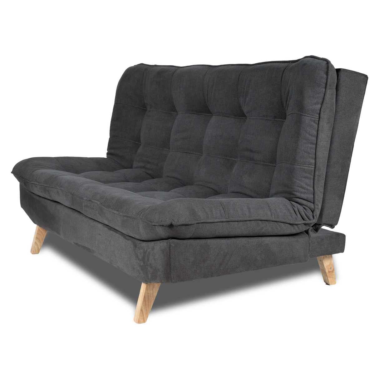 Sofá Cama Bilbao Gris 120x93cm de Tres Puestos Reclinable Antifluido sin Apoya Brazos y con Dos Cojines Decorativos