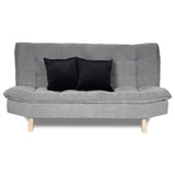 Sofá Cama Bilbao Plata 178x98cm de Tres Puestos Reclinable Antifluido sin Apoya Brazos y con Dos Cojines Decorativos