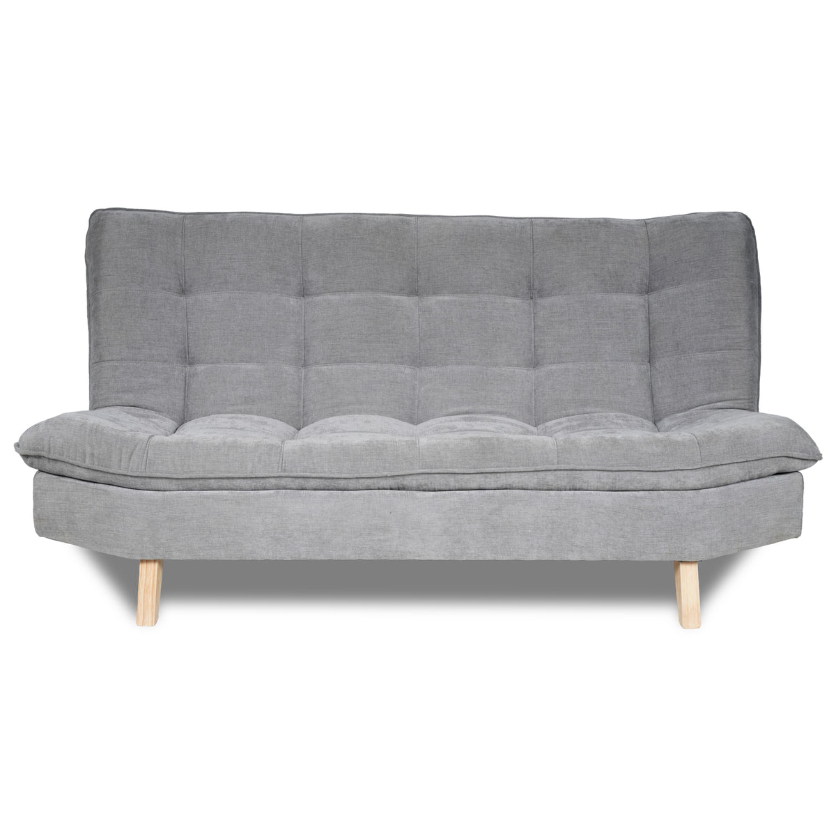 Sofá Cama Bilbao Plata 178x98cm de Tres Puestos Reclinable Antifluido sin Apoya Brazos y con Dos Cojines Decorativos