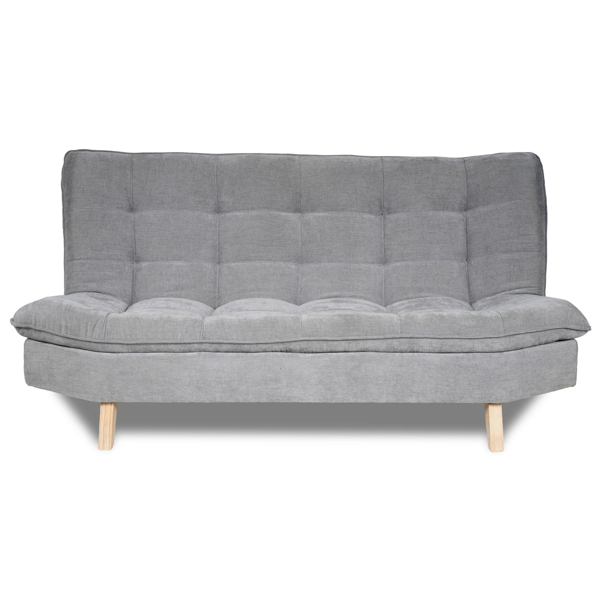 Sofá Cama Bilbao Plata 120x93cm de Tres Puestos Reclinable Antifluido sin Apoya Brazos y con Dos Cojines Decorativos