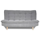 Sofá Cama Bilbao Plata 120x93cm de Tres Puestos Reclinable Antifluido sin Apoya Brazos y con Dos Cojines Decorativos