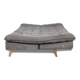 Sofá Cama Bilbao Plata 178x98cm de Tres Puestos Reclinable Antifluido sin Apoya Brazos y con Dos Cojines Decorativos