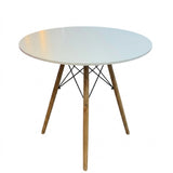 Mesa de Comedor Blanco 80x70cm Circular de Cuatro Puestos sin Sillas