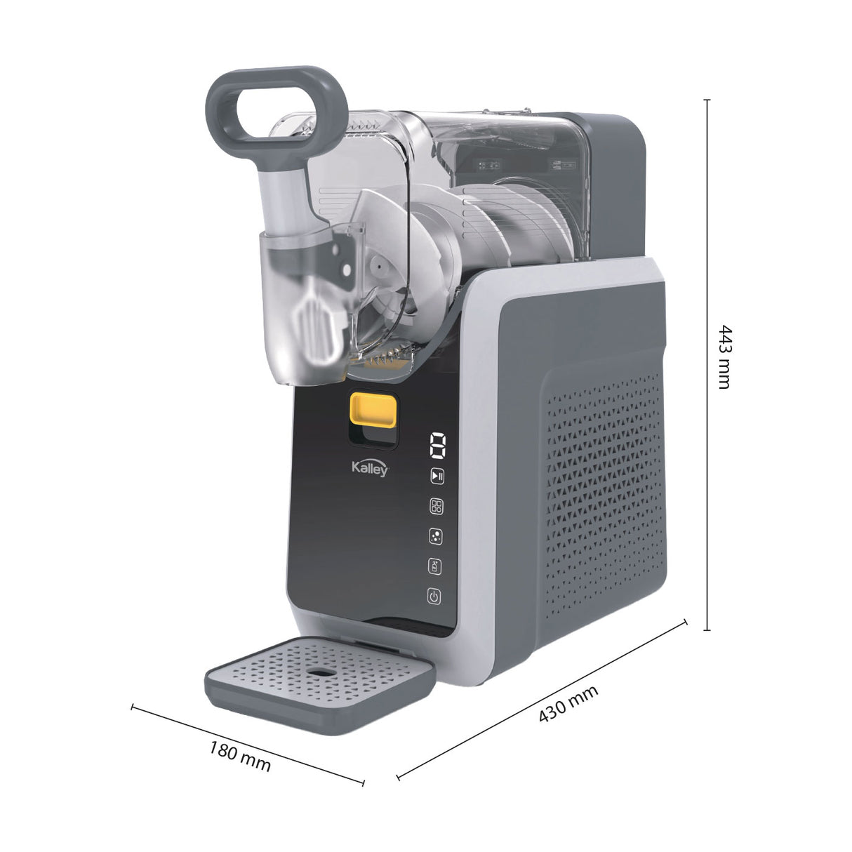 Maquina para Granizados Kalley Gris 23x48cm de 2 Litros con Cinco Funciones Preconfiguradas