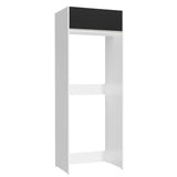 Mueble Auxiliar para Nevera Glamy Blanco y Negro 83x225cm con Un Entrepaño y Un Compartimiento