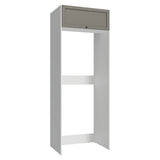 Mueble Auxiliar para Nevera Vik Blanco y Gris 80x225cm con Un Entrepaño y Un Compartimiento