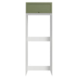 Mueble Auxiliar para Nevera Vik Blanco y Verde 80x225cm con Un Entrepaño y Un Compartimiento