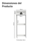 Mueble Auxiliar para Nevera Vik Blanco y Verde 80x225cm con Un Entrepaño y Un Compartimiento