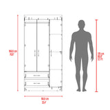 Closet Houston Blanco Marquez 90x180cm con Tres Puertas y con Tres Entrepaños