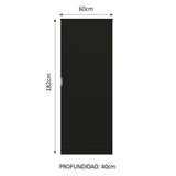 Mueble Multiusos para Aseo Negro 60x182cm con Puerta y con Siete Compartimientos