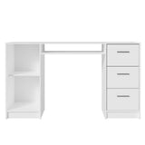 Tocador Blanco 136x77cm de Un Puesto con Tres Cajones