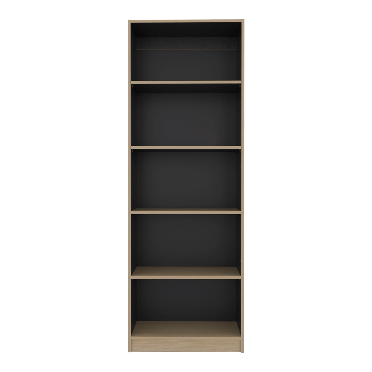 Estantería E-M3 Cartagena y Wengue 62.8x180.6cm con Cinco Compartimientos y con Cuatro Entrepaños