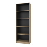 Estantería E-M3 Cartagena y Wengue 62.8x180.6cm con Cinco Compartimientos y con Cuatro Entrepaños
