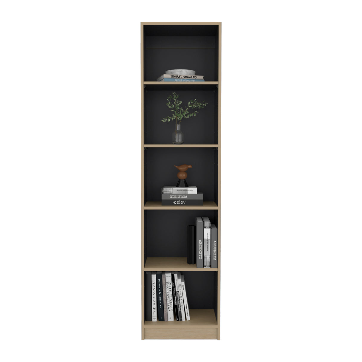 Estantería E-M2 Cartagena y Wengue 45x180.6cm con Cinco Compartimientos y con Tres Entrepaños