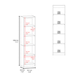 Estantería E-M2 Cartagena y Wengue 45x180.6cm con Cinco Compartimientos y con Tres Entrepaños