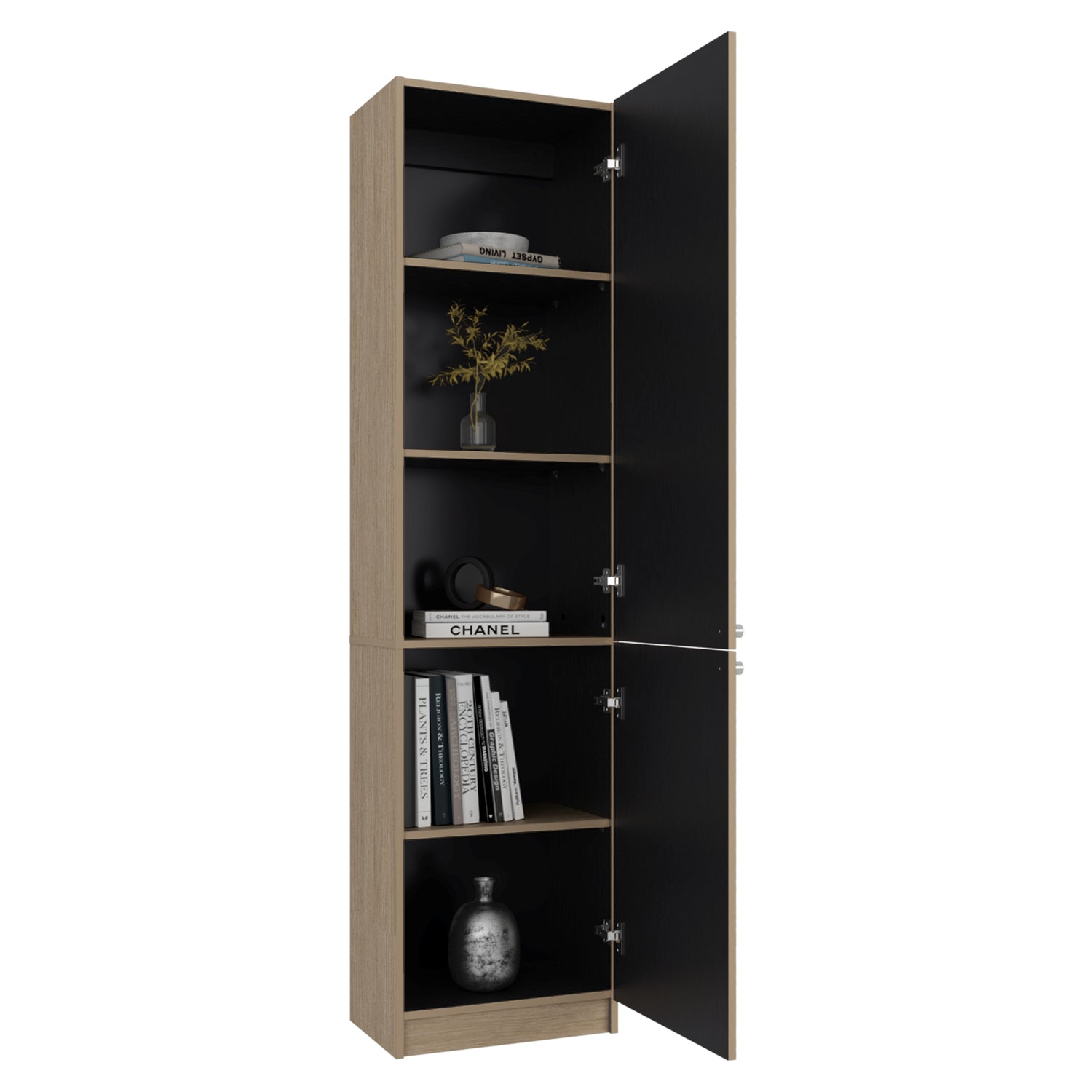 Estantería E-M5 Cartagena y Wengue 45x180.6cm con Cinco Compartimientos y con Tres Entrepaños
