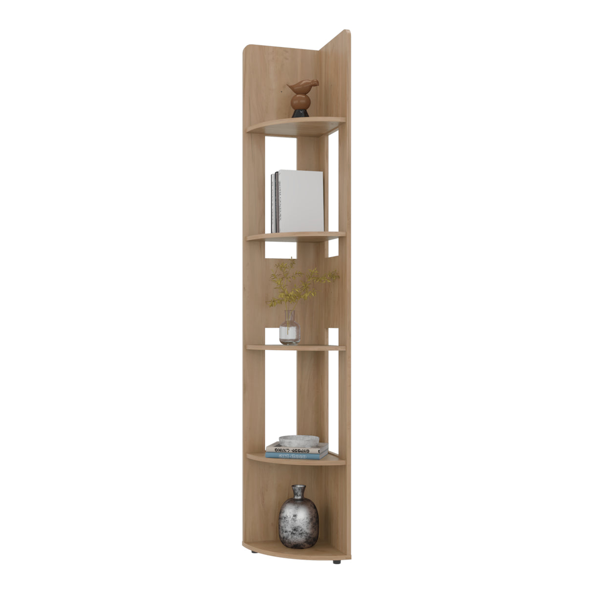 Estantería E-M7 Fresno Europeo 30x180.6cm con Cinco Compartimientos y con Cuatro Entrepaños