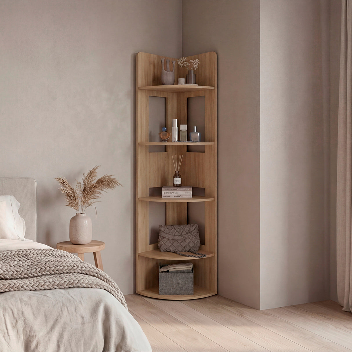 Estantería Home Dreams Fresno Europeo 40x170cm con Cinco Compartimientos y con Cuatro Entrepaños