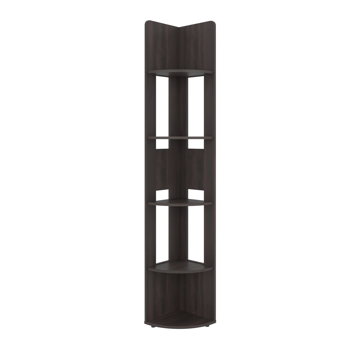 Estantería E-M7 Nogal 30x180.6cm con Cinco Compartimientos y con Cuatro Entrepaños