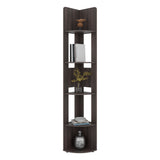 Estantería E-M7 Nogal 30x180.6cm con Cinco Compartimientos y con Cuatro Entrepaños