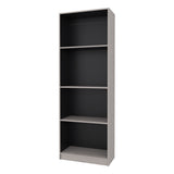 Estantería E-M1 Gris Positano y Wengue 62.8x180.6cm con Cuatro Compartimientos y con Dos Entrepaños