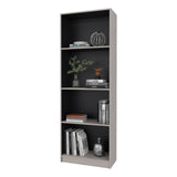 Estantería E-M1 Gris Positano y Wengue 62.8x180.6cm con Cuatro Compartimientos y con Dos Entrepaños