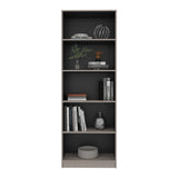 Estantería E-M3 Gris Positano y Wengue 62.8x180.6cm con Cinco Compartimientos y con Cuatro Entrepaños