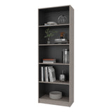 Estantería E-M3 Gris Positano y Wengue 62.8x180.6cm con Cinco Compartimientos y con Cuatro Entrepaños