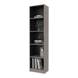 Estantería E-M2 Gris Positano y Wengue 45x180.6cm con Cinco Compartimientos y con Tres Entrepaños