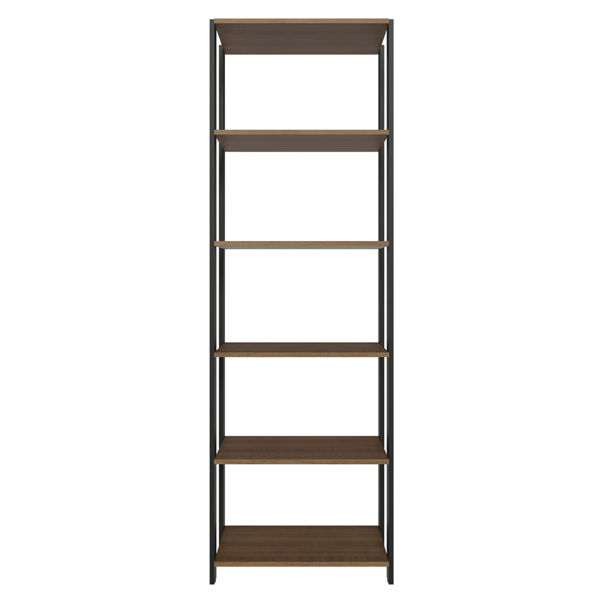 Estantería Marrón y Negro 59x180cm con Cinco Compartimientos y con Cinco Entrepaños de Resistencia 8 KG cada uno