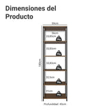 Estantería Marrón y Negro 59x180cm con Cinco Compartimientos y con Cinco Entrepaños de Resistencia 8 KG cada uno