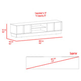 Rack de TV Caoba Gris Positano y Wengue 180.2x42.1cm para TV Hasta 75" Pulgadas con Dos Compartimientos