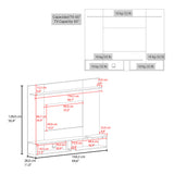 Panel de TV Desa Gris Positano y Wengue 164.2x128cm Flotante para TV Hasta 65" Pulgadas con Dos Compartimientos