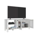 Rack de TV Freedom Blanco 147.4x61.5cm para TV Hasta 65" Pulgadas con Dos Compartimientos